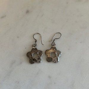 Silver 925 Dangle Flower Earrings
